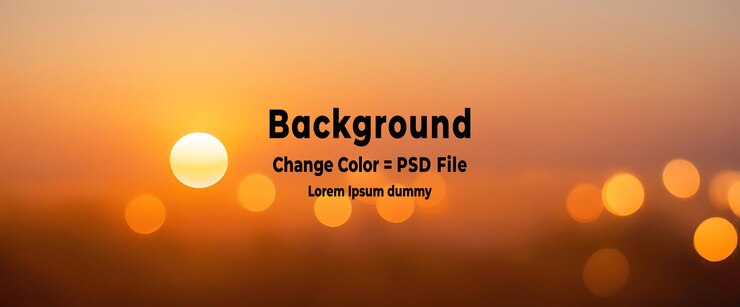 PSD psd sunrise bokeh sfondo abstract di colore arancione
