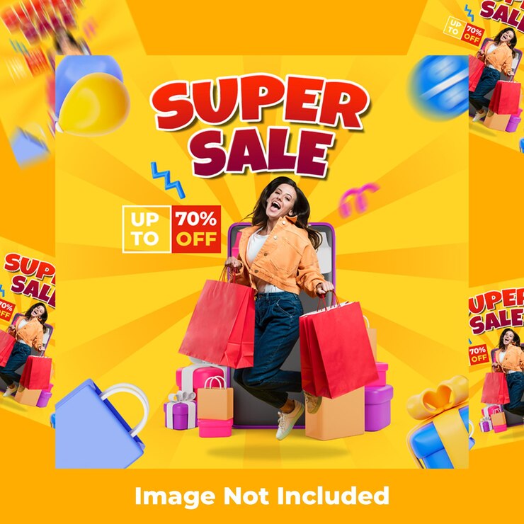 PSD psd super sale social media post flyer template