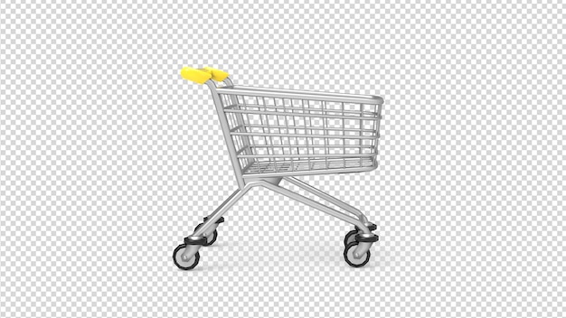 PSD Supermarkt realistische Laufkatze mit transparentem Hintergrund
