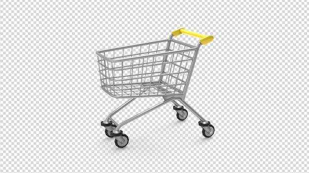 PSD Supermarkt realistische Laufkatze mit transparentem Hintergrund