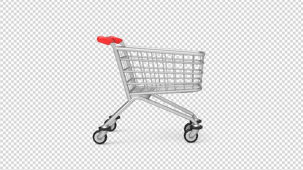 PSD Supermarkt realistische Laufkatze mit transparentem Hintergrund