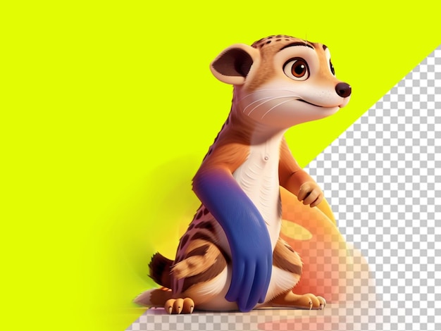 PSD psd d'un suricate sur fond transparent