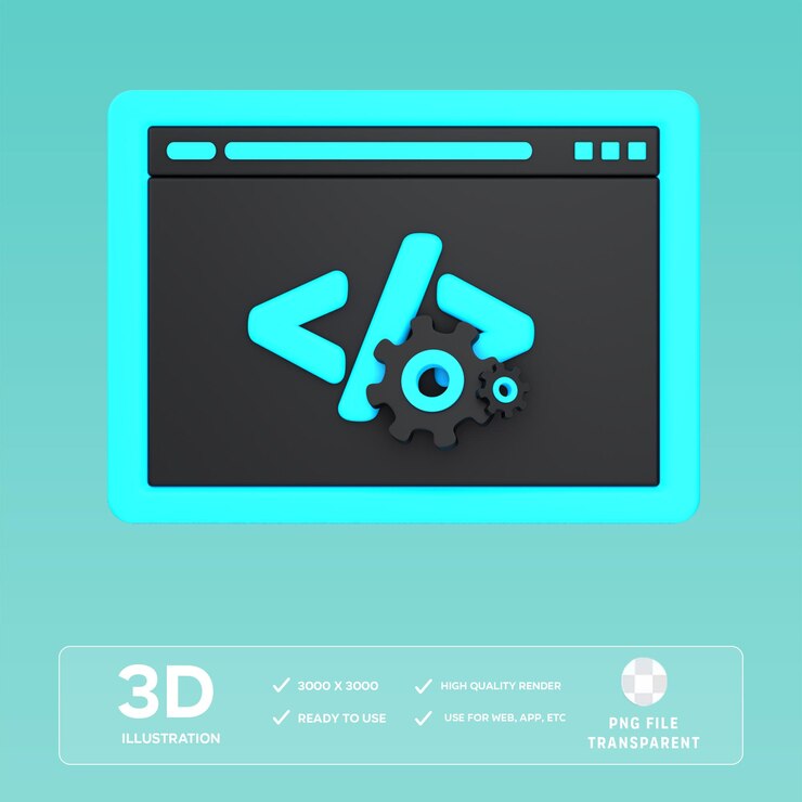 PSD psd sviluppo web 3d illustrazione