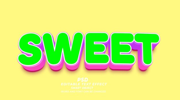 PSD Sweets Modelo de Photoshop de Efeito de Texto Editável