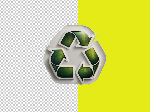 PSD psd d'un symbole de recyclage sur fond transparent