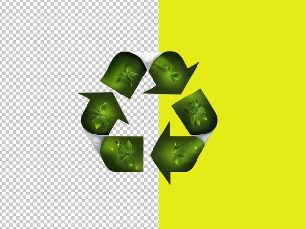 PSD psd d'un symbole de recyclage sur fond transparent