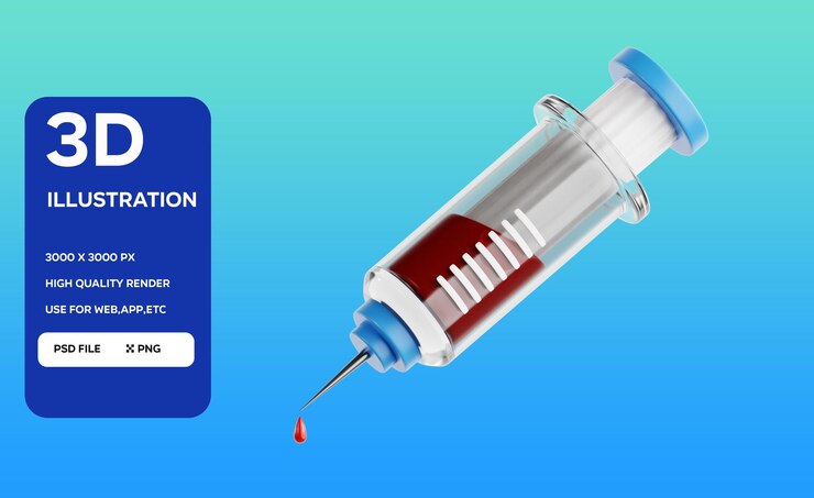 PSD psd syringe 3d illustration
