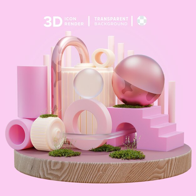 Psd-szeneabstrakt 3d-illustration