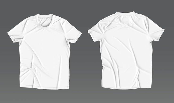 PSD psd t-shirts brancas maquete de vista frontal e traseira