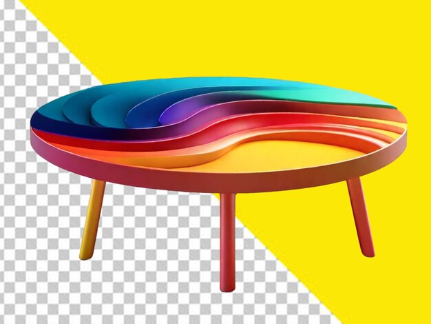 PSD psd d'une table 3d sur fond transparent