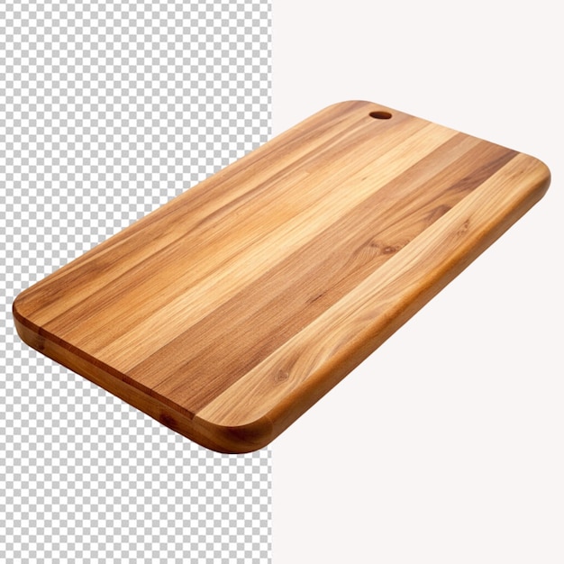 Psd de un tablero de madera sobre un fondo transparente