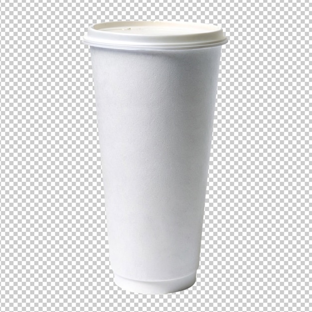 PSD psd d'une tasse de boisson gazeuse blanche sur un fond transparent