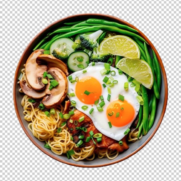 PSD psd tasty diet salad with eggs and vegetables isolated on a transparent background