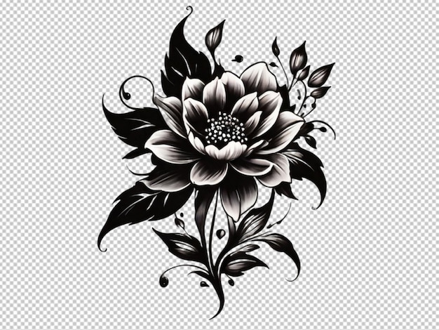 Psd D'un Tatouage De Fleur Noire