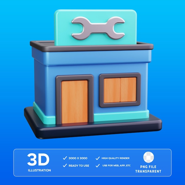 PSD technische Dienstleistungen Dienstleistungszentren Unterstützung technischer Kunde 3D-Illustration