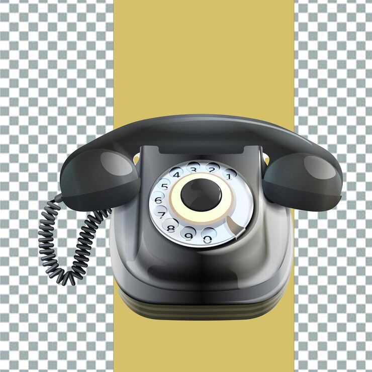 PSD un teléfono negro con el número 5 en él con fondo transparente