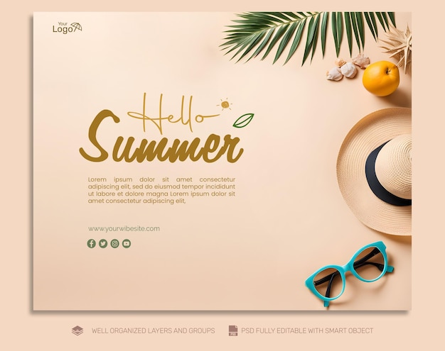 PSD psd template flyer amp banner invitación de verano para el verano