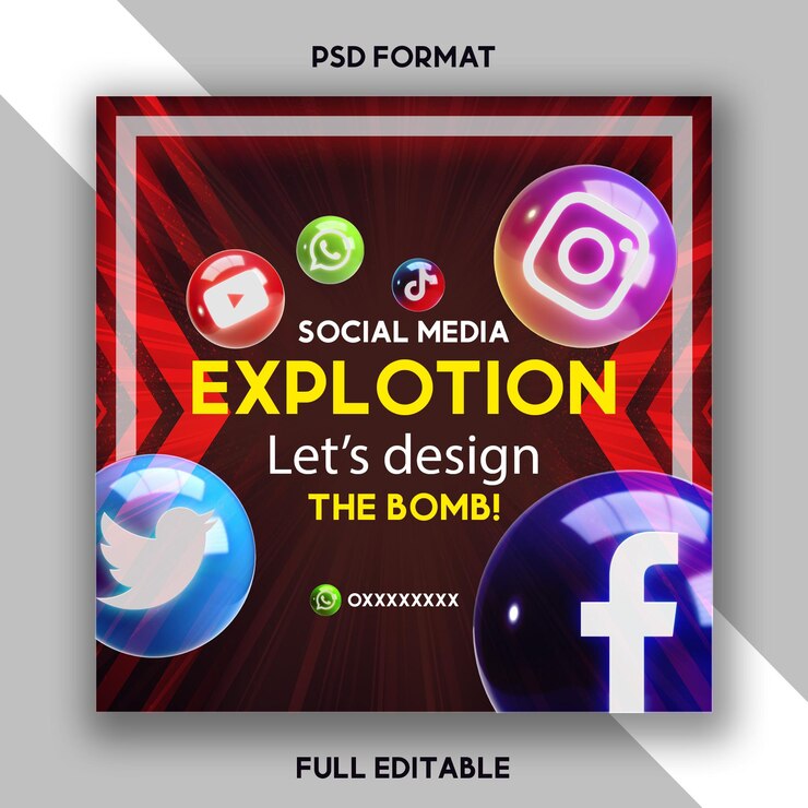 PSD psd template for social media campaign agency