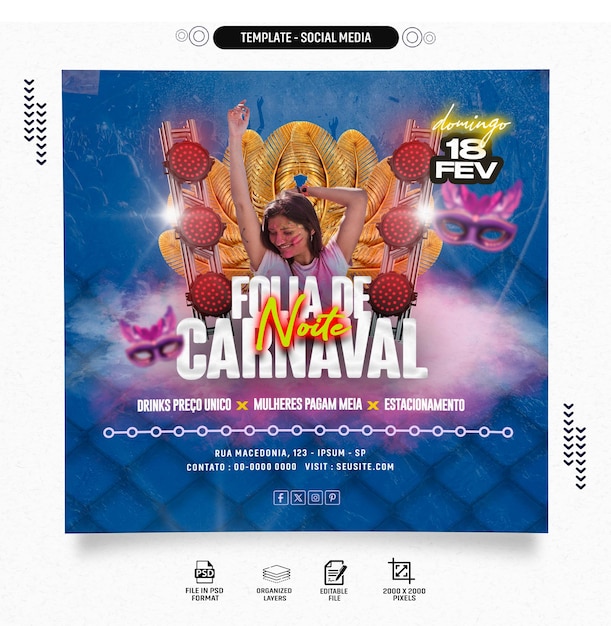 Psd-Text 3D für Karneval, Folia