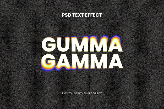 PSD psd text effect gumma gamma color com objeto inteligente