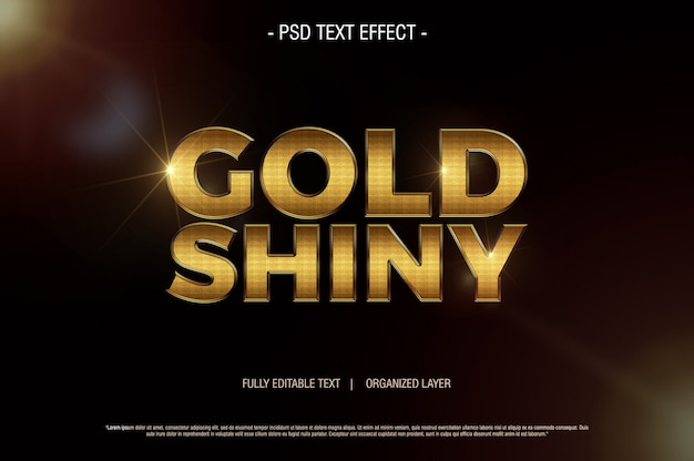 psd text effekt gold glänzend