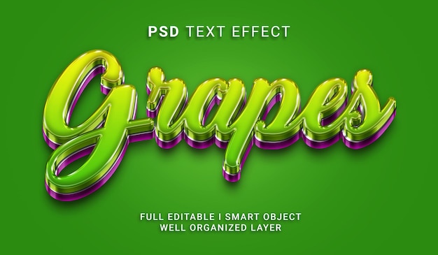 PSD psd-texteffekt der trauben im 3d-stil