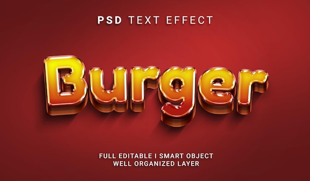 Psd-texteffekt im burger-3d-stil