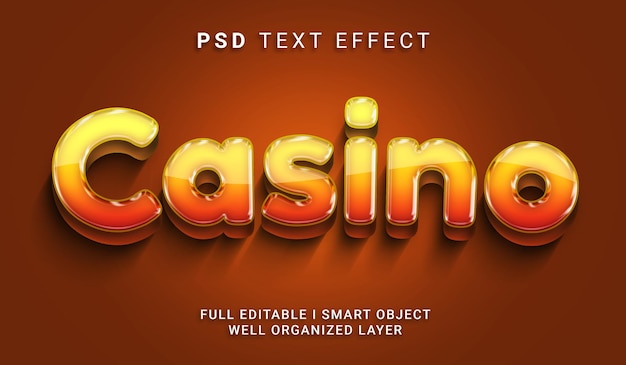 PSD psd-texteffekt im casino-3d-stil