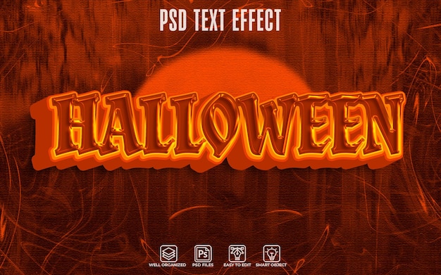 PSD psd-texteffekt im halloween-stil