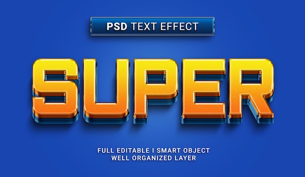 PSD psd-texteffekt im super-3d-stil