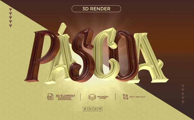 PSD psd_texto 3d pour les thèmes de composition du jour de pâques au brésil