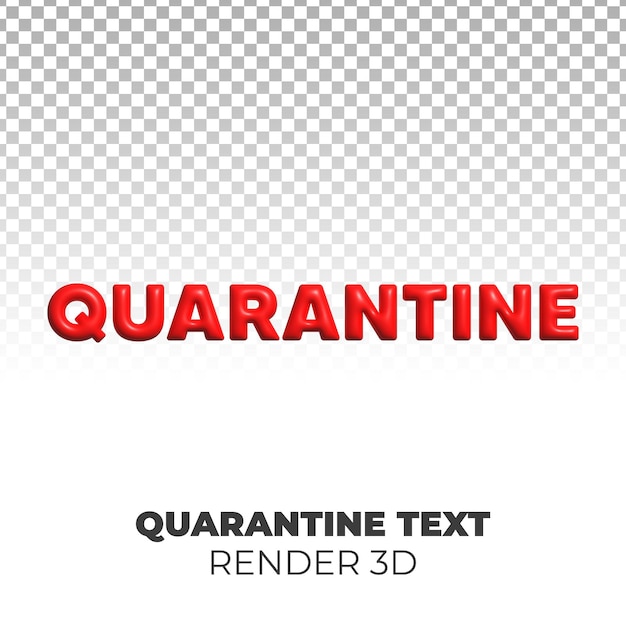 PSD texto de cuarentena render 3d