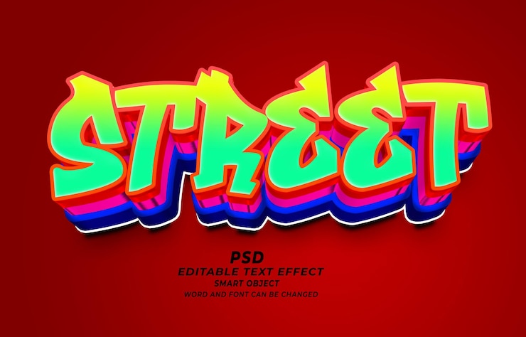 PSD psd de texto editable efecto de estilo photoshop de la calle
