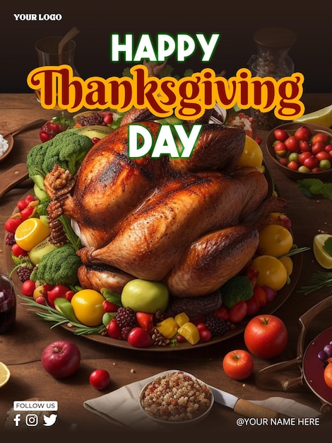 PSD psd thanksgiving poster-vorlage-design