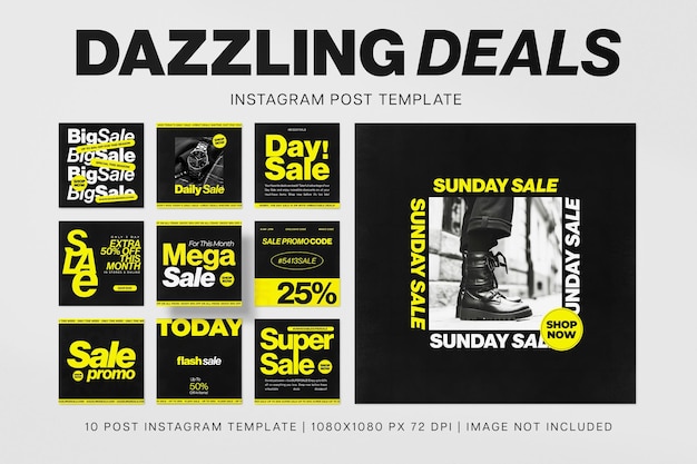 PSD The Bundle of Fashion Dazzling Deals Design für soziale Medien und Instagram-Post-Vorlage