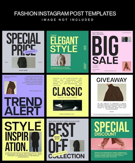 PSD The Bundle of Fashion Store Design promozionale per i social media e il modello di post di Instagram