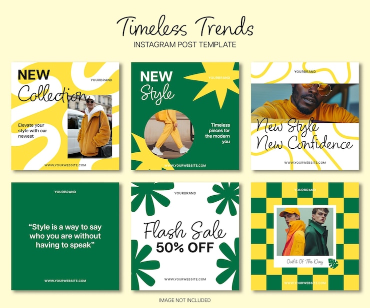 PSD psd the bundle of fashion timeless instagram pack design per il modello di post sui social media
