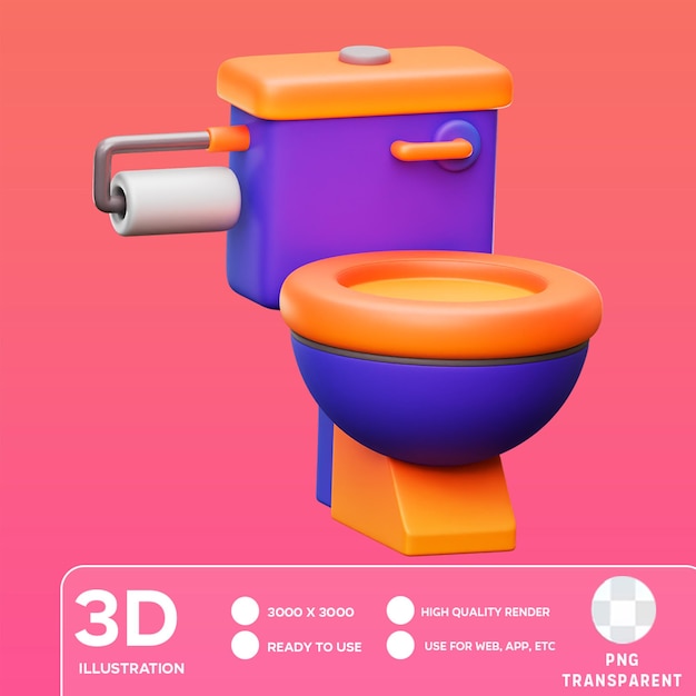 PSD psd-toiletten-ikonen in 3d