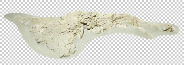PSD Topview plages rocheuses paysage panoramique sur des arrière-plans transparents rendu 3D