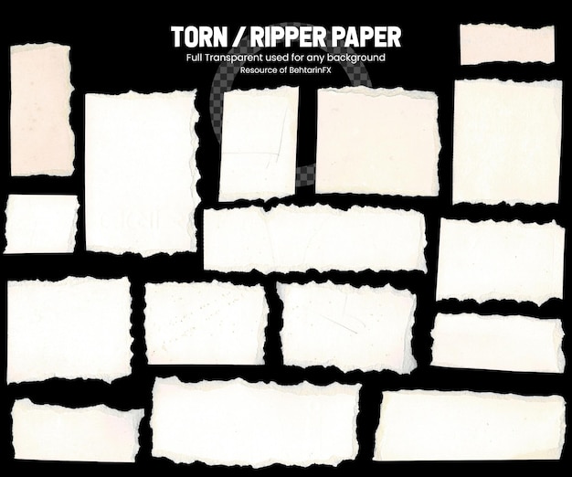 PSD Torn Ripper Paper PNG (en inglés)