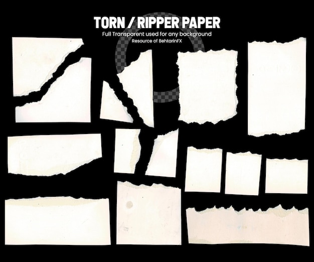 PSD psd torn ripper paper png