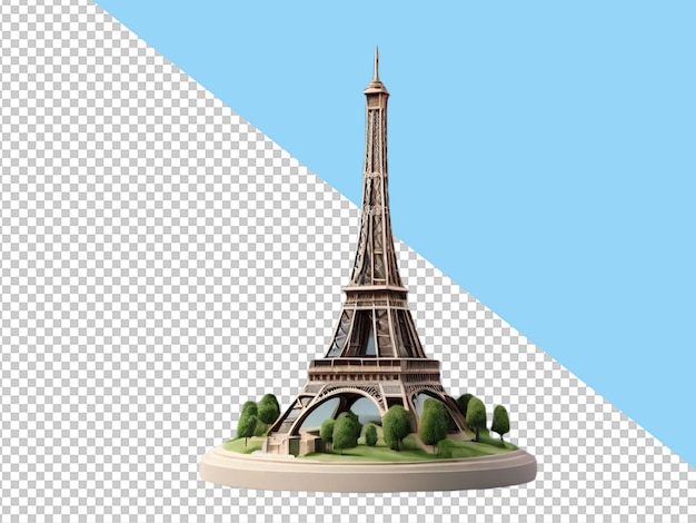 Psd D'une Tour Eiffel 3d Sur Un Fond Transparent