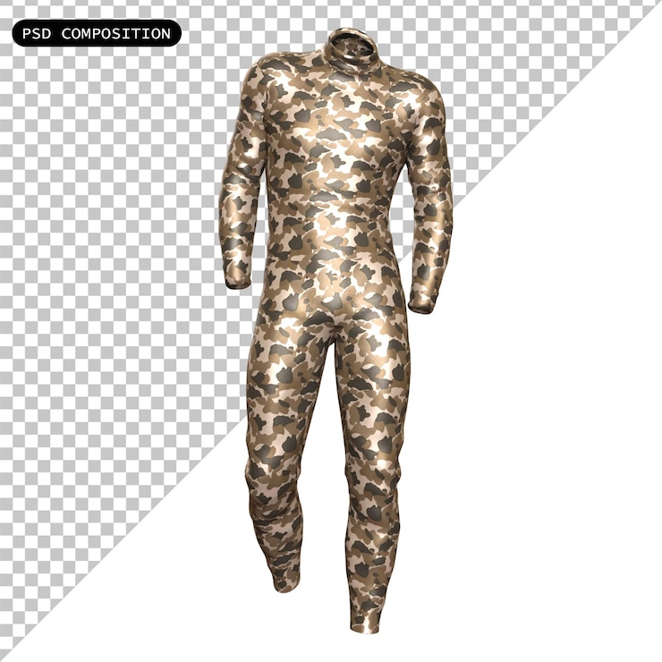 PSD psd traje de buceo ropa interior de moda aislado 3d ilustración de renderización