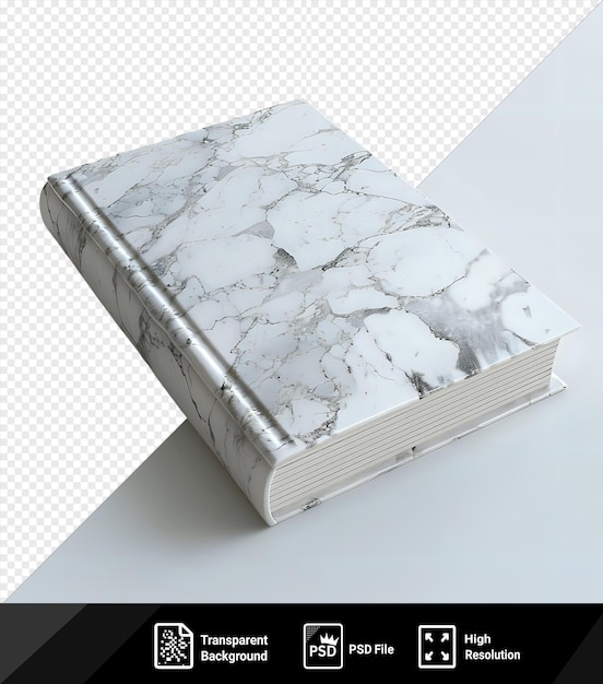 PSD psd transparent background book with marble pattern on a isolated background png psd