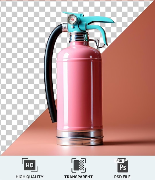 PSD psd transparent de haute qualité une bouche d'incendie rose avec une poignée noire