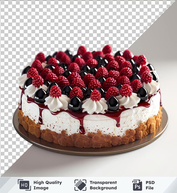 Psd Transparent De Haute Qualité De Torte Linzer Avec Des Baies Sur Un Fond Blanc Ombragé