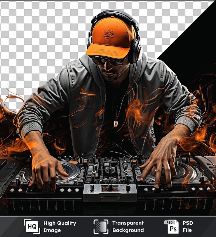 PSD psd avec transparent photographique réaliste dj _ s musique mélangeant le dj