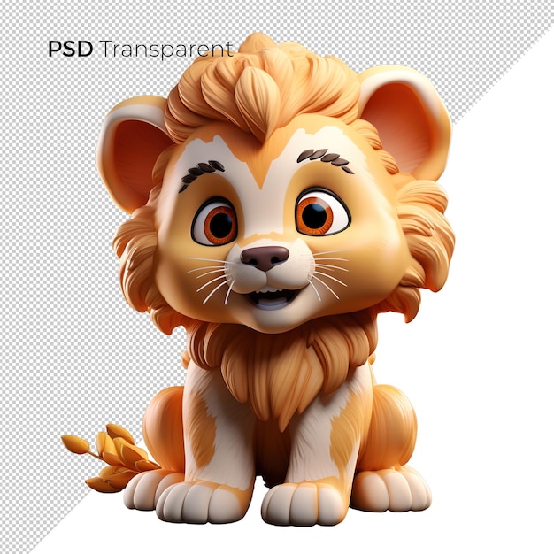 PSD psd transparente en 3d y león realista 4
