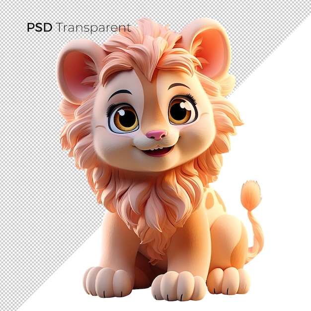 PSD psd transparente 3d león realista