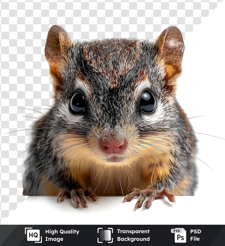 PSD psd transparente de alta calidad de una adorable ardilla con ojos grandes un simpático animal de ingenio